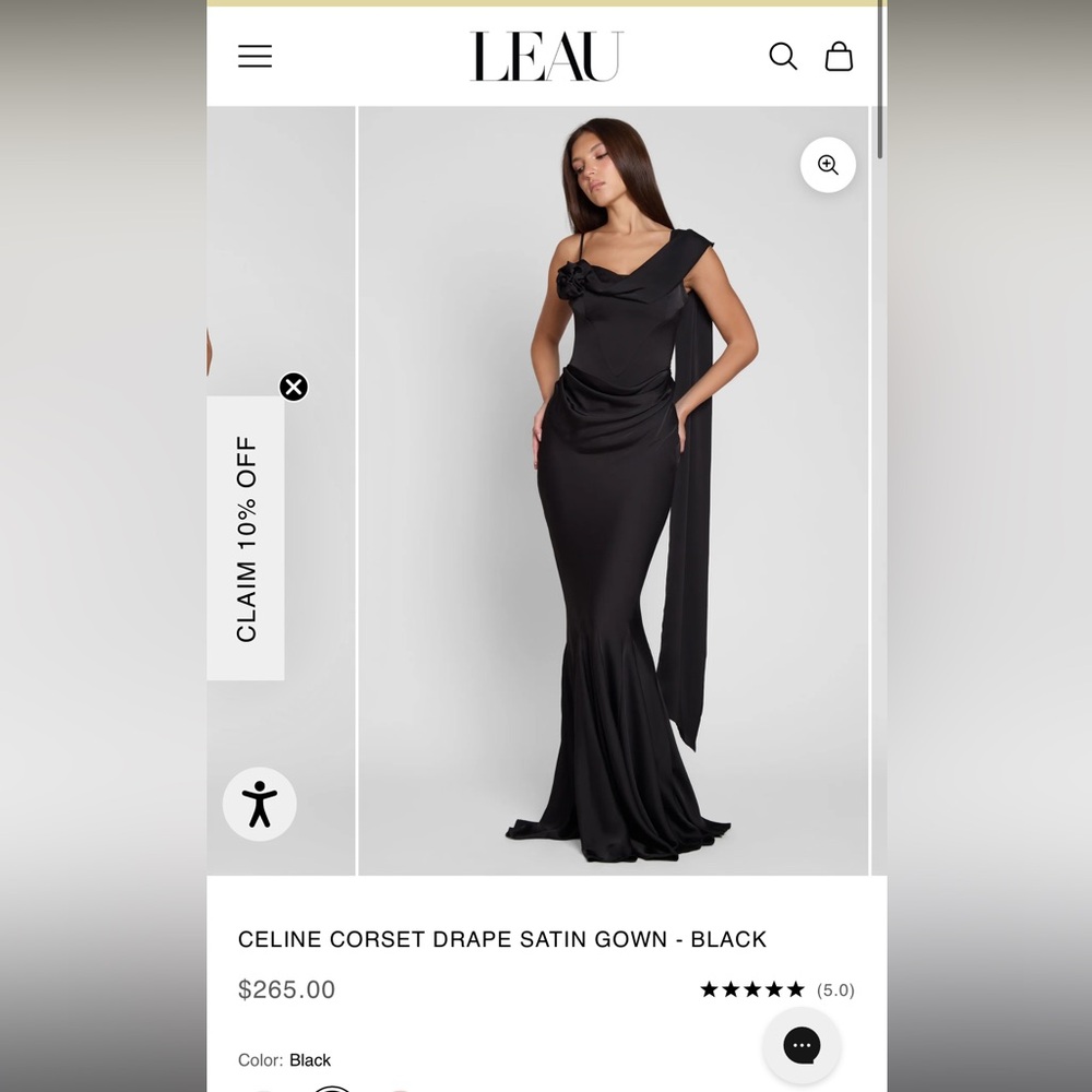 Leau Celine Corset Drape Satin Gown